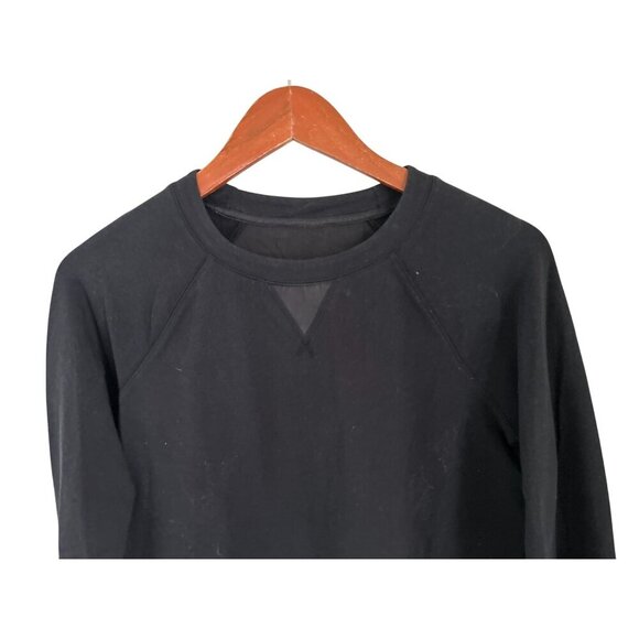 Lululemon Black Long-Sleeve Crewneck Sweatshirt With Raglan Sleeves Sz 4/Small - Picture 3 of 5